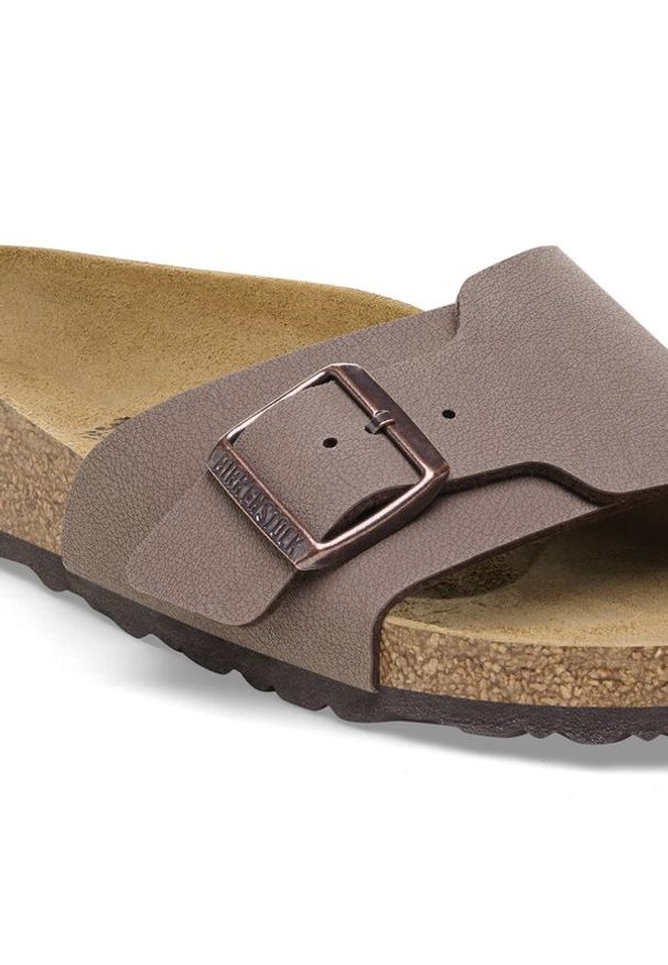 Birkenstock Catalina BS Birko-Flor Klapki damskie. Kolor: brązowy