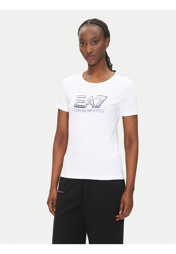 EA7 Emporio Armani T-Shirt 7W000183 AF10373 U0002 Biały Regular Fit. Kolor: biały. Materiał: bawełna