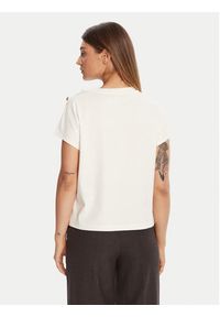 TOMMY HILFIGER - Tommy Hilfiger T-Shirt Gold Button WW0WW47455 Écru Regular Fit. Kolor: kremowy. Materiał: bawełna #2