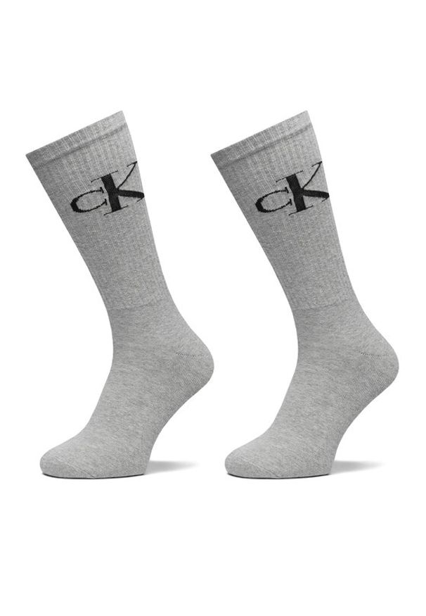 Calvin Klein Jeans Skarpety długie 701228802 Szary. Kolor: szary. Materiał: materiał, bawełna