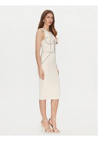 Elisabetta Franchi Sukienka koktajlowa AB-724-51E2-V440 Écru Slim Fit. Materiał: syntetyk. Styl: wizytowy #5