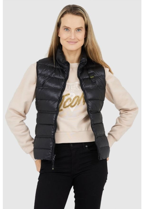 Blauer USA - BLAUER Czarny bezrękawnik damski Sherri, Rozmiar M. Kolor: czarny. Materiał: poliamid. Długość rękawa: bez rękawów