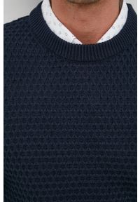 Selected Homme sweter bawełniany męski kolor granatowy. Okazja: na co dzień. Kolor: niebieski. Materiał: bawełna. Długość rękawa: długi rękaw. Długość: długie. Styl: casual #4