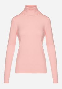 Born2be - Różowy Golf Sweter z Wiskozą i Kaszmirem Zailaya. Okazja: na co dzień. Typ kołnierza: golf. Kolor: różowy. Materiał: kaszmir, wiskoza. Styl: casual #6