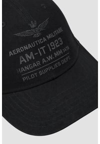 Aeronautica Militare - AERONAUTICA MILITARE Czarna męska czapka z daszkiem. Kolor: czarny. Wzór: haft. Styl: casual, sportowy #4