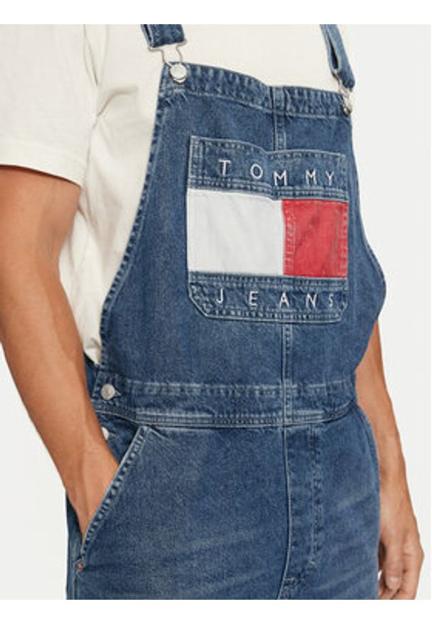 Tommy Jeans Ogrodniczki Ryan DM0DM20440 Niebieski Straight Fit. Kolor: niebieski