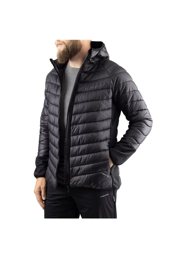 Kurtka pikowana turystyczna męska Viking Bart Warm Pro, PrimaLoft. Kolor: czarny. Materiał: puch. Technologia: Primaloft. Sport: turystyka piesza