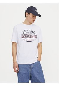 Jack & Jones - Jack&Jones T-Shirt Logo 12254862 Biały Standard Fit. Kolor: biały. Materiał: bawełna