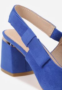 Renee - Niebieskie Sandały na Słupku Vices Slingback ze Skórzaną Wkładką Vevoline. Okazja: na co dzień, do pracy, na spotkanie biznesowe. Zapięcie: sprzączka. Kolor: niebieski. Materiał: skóra. Sezon: lato. Obcas: na słupku. Styl: klasyczny, casual, biznesowy, elegancki #6