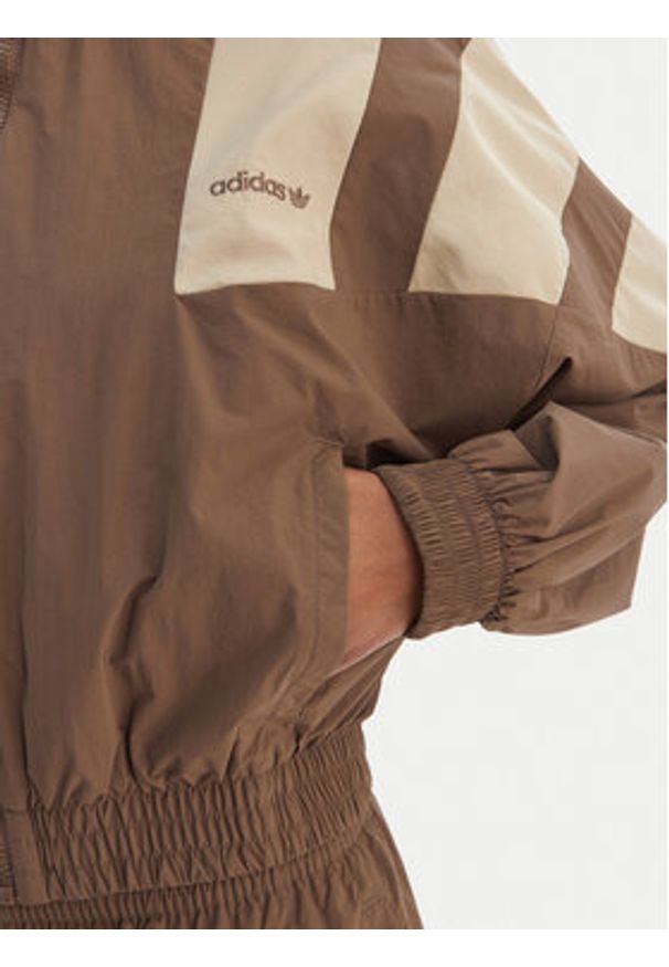 Adidas - adidas Bluza Blocked Washed KD8787 Brązowy Oversize. Kolor: brązowy. Materiał: syntetyk
