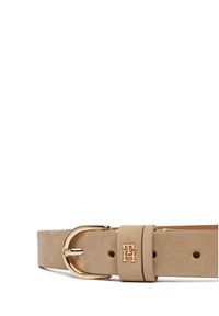 TOMMY HILFIGER - Tommy Hilfiger Pasek Damski Essential Effortless 2.5 Nubuck AW0AW17762 Beżowy. Kolor: beżowy. Materiał: skóra #2