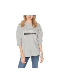 Bluza sportowa damska Superdry Oversized Scandi. Kolor: szary. Materiał: poliester, bawełna