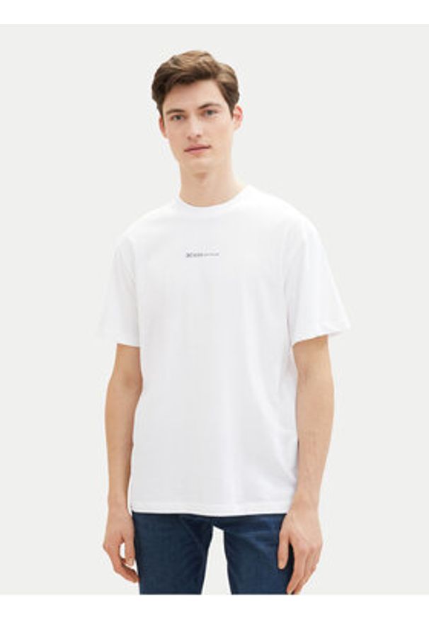 Tom Tailor Denim T-Shirt 1040880 Biały Relaxed Fit. Kolor: biały. Materiał: bawełna
