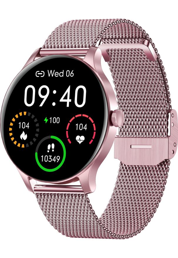 GARETT - Smartwatch Garett Classy Różowy (CLASSY_ROZO_STAL). Rodzaj zegarka: smartwatch. Kolor: różowy
