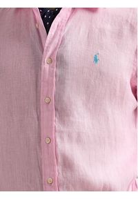 Polo Ralph Lauren Koszula 710968915002 Różowy Slim Fit. Typ kołnierza: polo. Kolor: różowy. Materiał: len #4