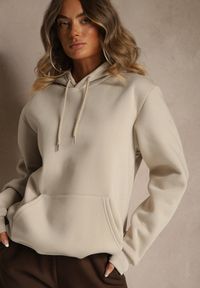 Renee - Beżowa Bluza z Kapturem Ozdobiona Ściągaczami Invila. Okazja: na co dzień. Typ kołnierza: kaptur. Kolor: beżowy. Wzór: aplikacja. Styl: casual, elegancki
