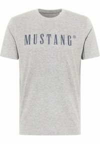 Mustang - MUSTANG Style Alex C LOGO Tee MĘSKI T-SHIRT KOSZULKA Mid Grey Melange 1013221 4140 #4