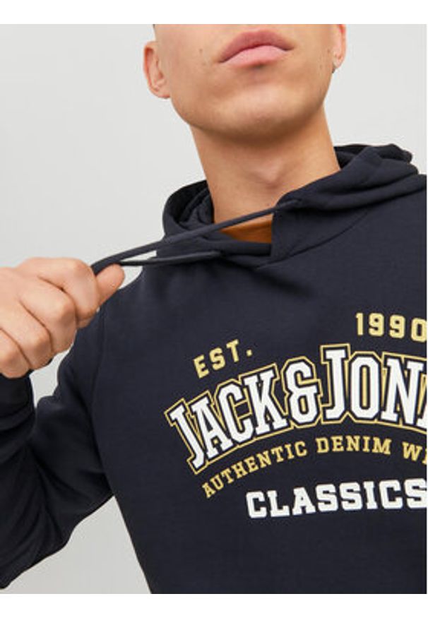 Jack & Jones Bluza Logo 12233597 Granatowy Standard Fit. Kolor: niebieski. Materiał: syntetyk, bawełna