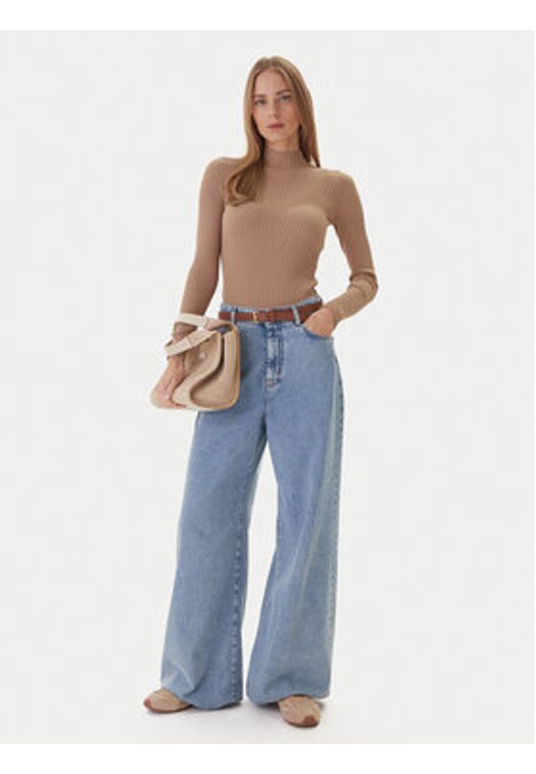 Kontatto Sweter 3M0814C Beżowy Regular Fit. Kolor: beżowy. Materiał: syntetyk