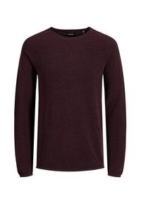 Jack & Jones - Jack&Jones Sweter 12157321 Bordowy Regular Fit. Kolor: czerwony. Materiał: bawełna #3