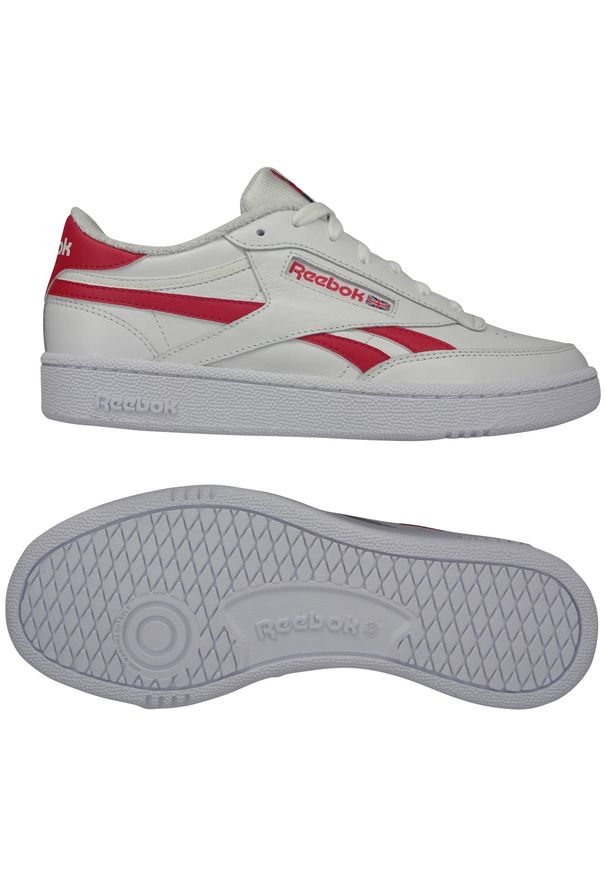 Buty do chodzenia męskie Reebok Club C Revenge. Okazja: do pracy. Zapięcie: sznurówki. Kolor: czerwony, wielokolorowy, biały. Materiał: materiał. Szerokość cholewki: normalna. Model: Reebok Club. Sport: turystyka piesza