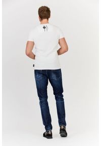 Philipp Plein - PHILIPP PLEIN Biały t-shirt z czaszką i logo. Kolor: biały. Materiał: prążkowany. Wzór: aplikacja #5