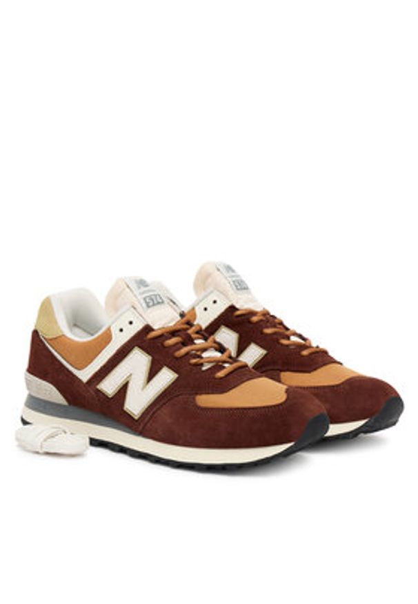 New Balance Sneakersy U574MRR Brązowy. Kolor: brązowy. Materiał: zamsz, skóra. Model: New Balance 574