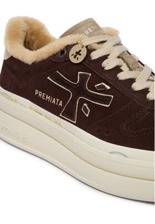 Premiata Sneakersy MICOL VAR 7894M Brązowy. Kolor: brązowy. Materiał: skóra
