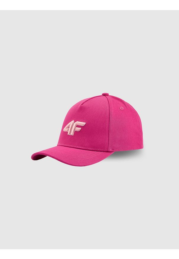 4f - 4F Czapka z daszkiem snapback dziecięca - różowa MT. Kolor: różowy. Materiał: bawełna, materiał. Styl: sportowy, casual, klasyczny, młodzieżowy