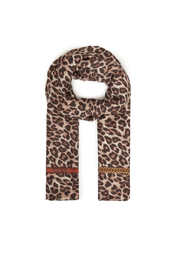 Guess Szal AW5349 MOD03 Brązowy. Kolor: brązowy. Materiał: materiał