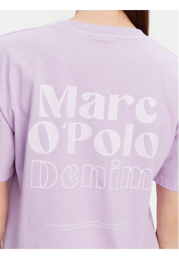Marc O'Polo Denim T-Shirt 500 0005 950 Fioletowy Relaxed Fit. Typ kołnierza: polo. Kolor: fioletowy. Materiał: bawełna