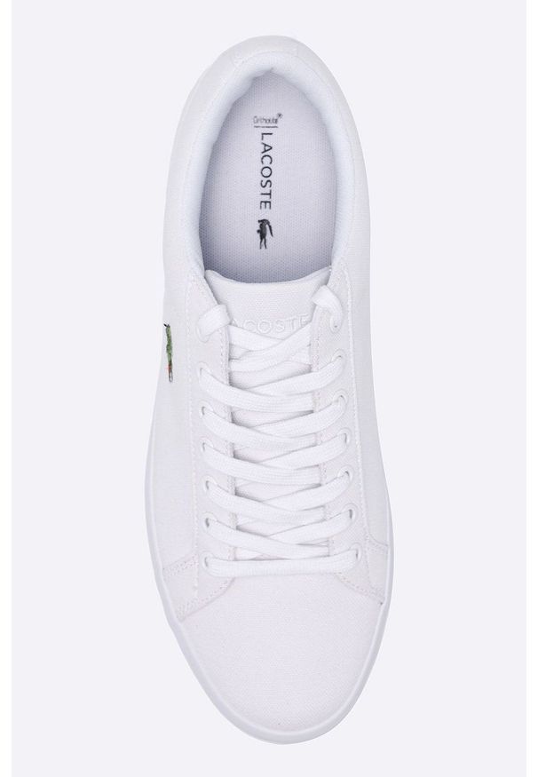 Lacoste - Tenisówki. Nosek buta: okrągły. Zapięcie: sznurówki. Kolor: biały