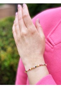 Brazi Druse Jewelry - Bransoletka Turmalin Kolorowy Perły. Wzór: kolorowy. Kamień szlachetny: perła #3