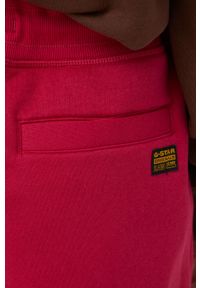 G-Star RAW - G-Star Raw spodnie dresowe damskie kolor różowy gładkie. Stan: podwyższony. Kolor: różowy. Materiał: dresówka. Wzór: gładki #3
