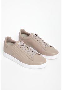EA7 Emporio Armani - Sneakersy męskie skórzane EA7 EMPORIO ARMANI. Materiał: skóra
