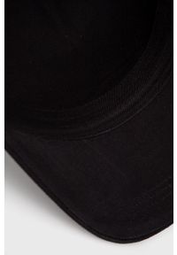 TOMMY HILFIGER - Tommy Hilfiger Czapka bawełniana kolor czarny gładka. Kolor: czarny. Materiał: bawełna. Wzór: gładki