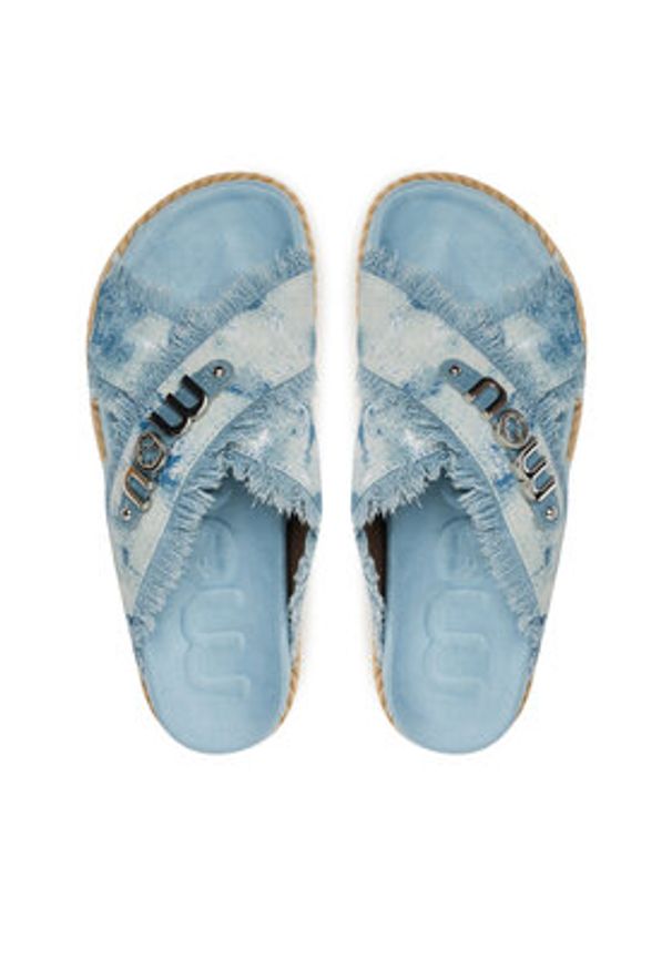 Mou Klapki Criss-cross MU.SW451010K Niebieski. Kolor: niebieski. Materiał: materiał