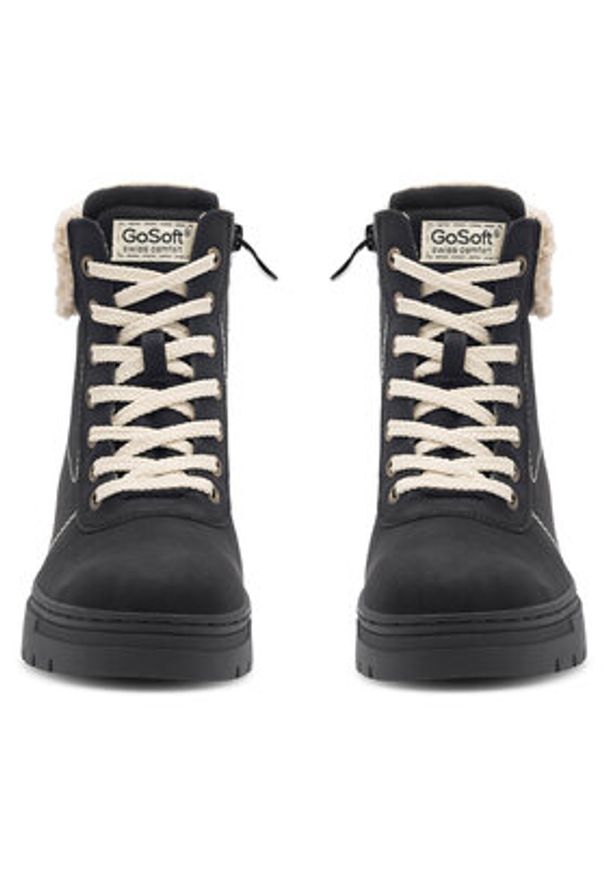 Go Soft Trzewiki MIRIAM WS6217-02 Czarny. Kolor: czarny. Materiał: materiał