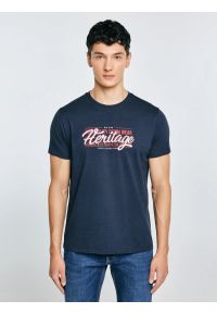 Big-Star - Koszulka męska z nadrukiem granatowa Keren 403. Kolor: niebieski. Materiał: bawełna. Wzór: nadruk #4