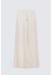 Big-Star - Spodnie damskie dresowe z szeroką nogawką kremowe Lunarap 102. Kolor: kremowy. Materiał: dresówka. Styl: elegancki #3
