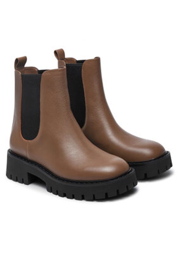 MICHAEL Michael Kors Sztyblety Asher 40F4ASFE5L Brązowy. Kolor: brązowy. Materiał: skóra