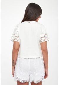 Twinset Milano - T-shirt damski z koronką TWINSET. Materiał: koronka. Wzór: koronka #3