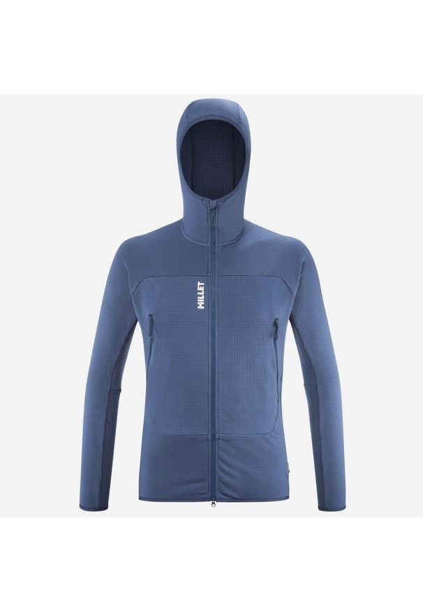 Bluza turystyczna męska Millet Fusion Grid Hoodie active fit POLARTEC Powergrid. Kolor: niebieski. Materiał: tkanina. Sport: turystyka piesza