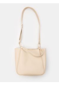 Sinsay - Torebka shopper z odpinaną kosmetyczką - kremowy. Kolor: kremowy