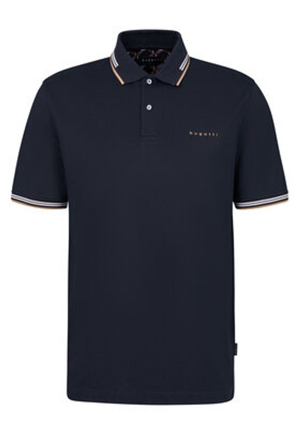 Bugatti Polo 8150-75031C Granatowy Regular Fit. Typ kołnierza: polo. Kolor: niebieski. Materiał: syntetyk