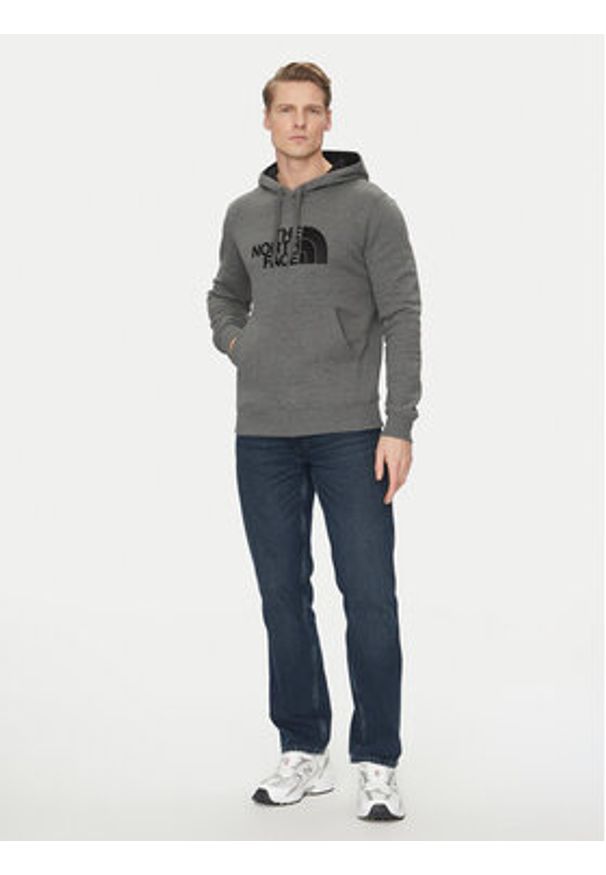 The North Face Bluza Drew Peak Pul Hoodie NF00AHJY Szary Regular Fit. Kolor: szary. Materiał: syntetyk, bawełna