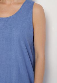 Born2be - Niebieska Rozkloszowana Klasyczna Sukienka Lunetira. Okazja: na co dzień, na spacer. Kolor: niebieski. Materiał: jeans. Typ sukienki: proste. Styl: klasyczny #6