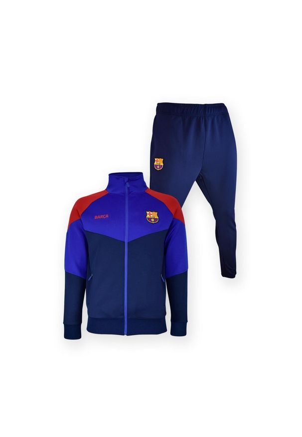 Dres dziecięcy FC Barcelona 2025-26. Kolor: wielokolorowy, czerwony. Materiał: dresówka. Sezon: lato. Styl: sportowy