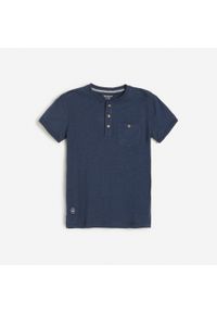 Reserved - Bawełniana koszulka polo - Granatowy. Typ kołnierza: polo. Kolor: niebieski. Materiał: bawełna