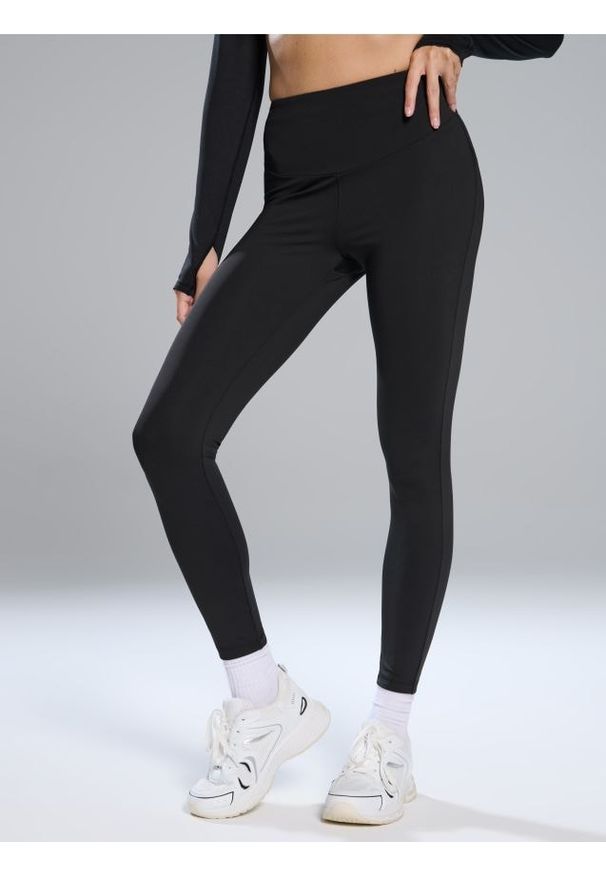 Sinsay - Legginsy sportowe - czarny. Kolor: czarny. Styl: sportowy